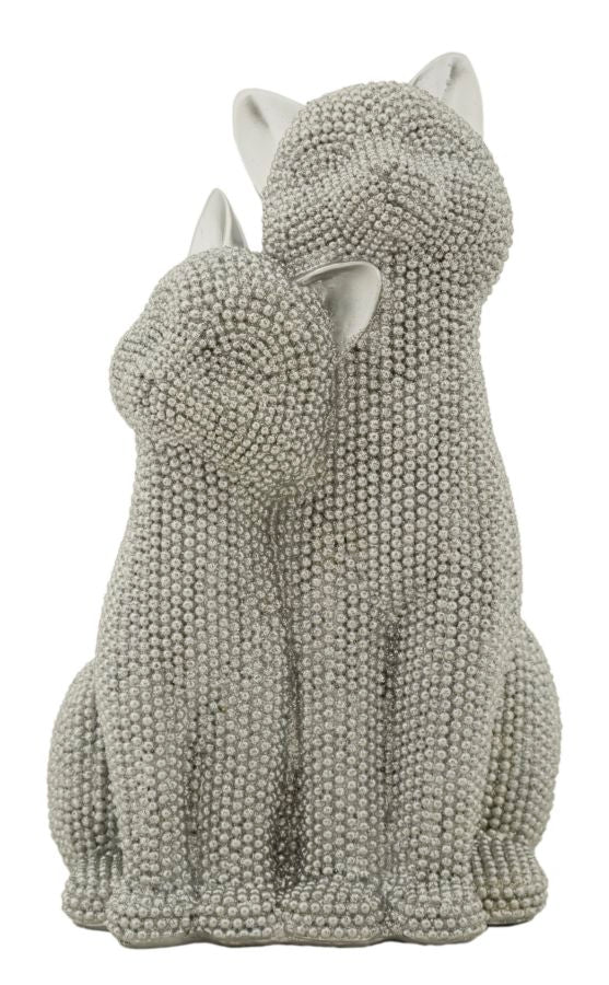 Statue couple de chats brillant