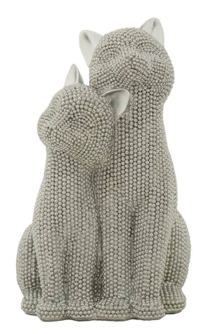 Statue couple de chats brillant