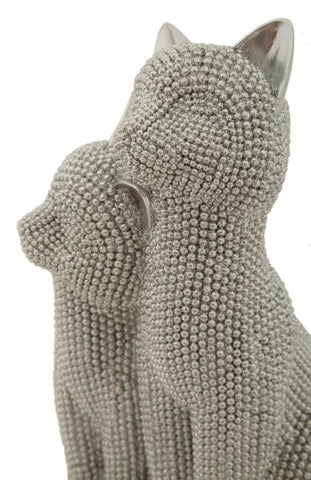 Statue couple de chats brillant