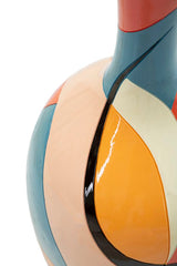 Vase en résine géométrique multicolore