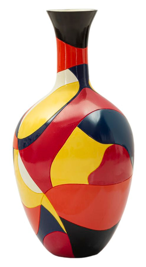 Jarrón de resina geométrica multicolor