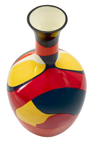 Jarrón de resina geométrica multicolor