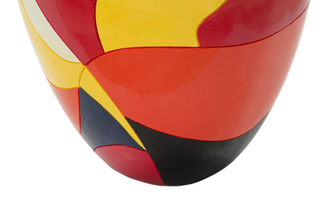 Jarrón de resina geométrica multicolor