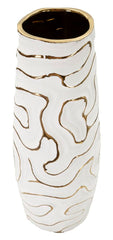 Vase céramique blanche avec lignes dorées