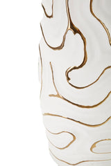 Vase céramique blanche avec lignes dorées