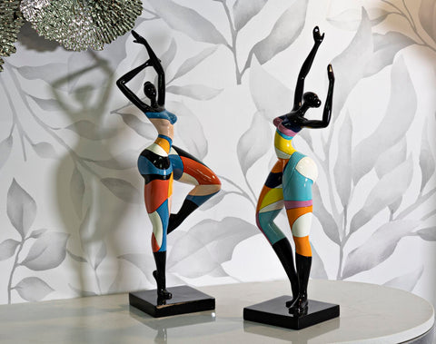 Escultura Bailarina Rubic multicolor