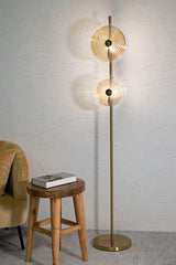 Lampe de sol Venice Métal doré abat-jours en verre