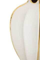 Vase céramique blanche finitions dorées