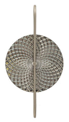 Applique murale métal argenté et verre circulaire avec éléments décoratifs