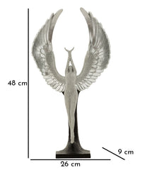 Statue en argent avec ailes