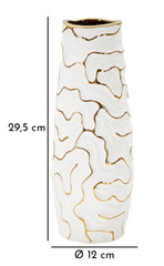 Vase céramique blanche lignes dorées