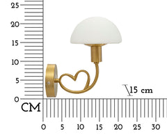Applique murale Lovy métal doré abat-jour verre blanc mat