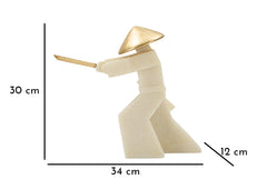 Statue de samouraï en Quarzy chapeau doré et épée