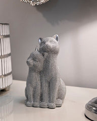 Statue couple de chats brillant