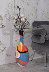 Vase en résine géométrique multicolore