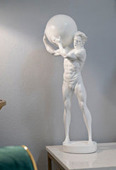 Statue homme athlétique en résine Blanc