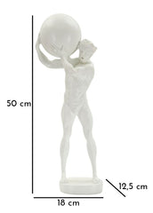 Statue homme athlétique en résine Blanc