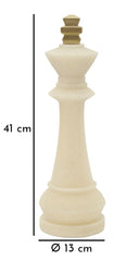 Statuette Roi d'échecs Tons Clairs Détails Dorés