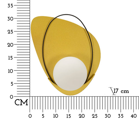 Applique murale géométrique Circlay Métal Doré et Verre Blanc Mat