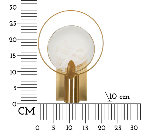 Aplique de pared metal dorado cristal ahumado diseño geométrico