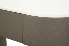 Bureau de lit Sharon Simili cuir Matelassé avec Pouf Métal Doré