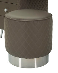 Bureau de lit Sharon Simili cuir Matelassé effet Marbre pieds métalliques Argentés avec Tabouret