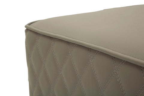 Tabouret carré Sharon Simili cuir Brun base Dorée