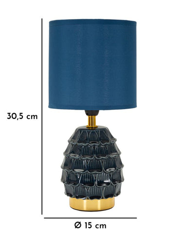 Lampe de chevet Pigny base bleue