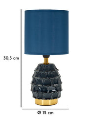 Lampe de chevet Pigny base bleue