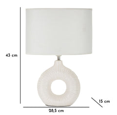 Lampe de table Seta blanche abat-jour tissu blanc