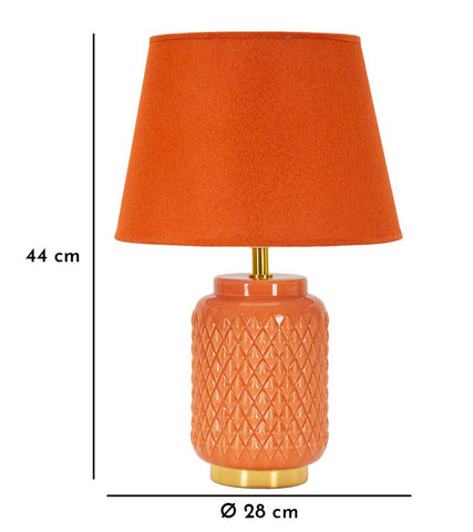 Lampe de table orange avec abat-jour en tissu orange