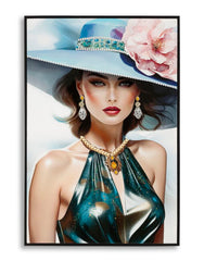 PAINTING ON CANVAS LACQUERED PAM WITH FRAME -A- CM 62X4X92