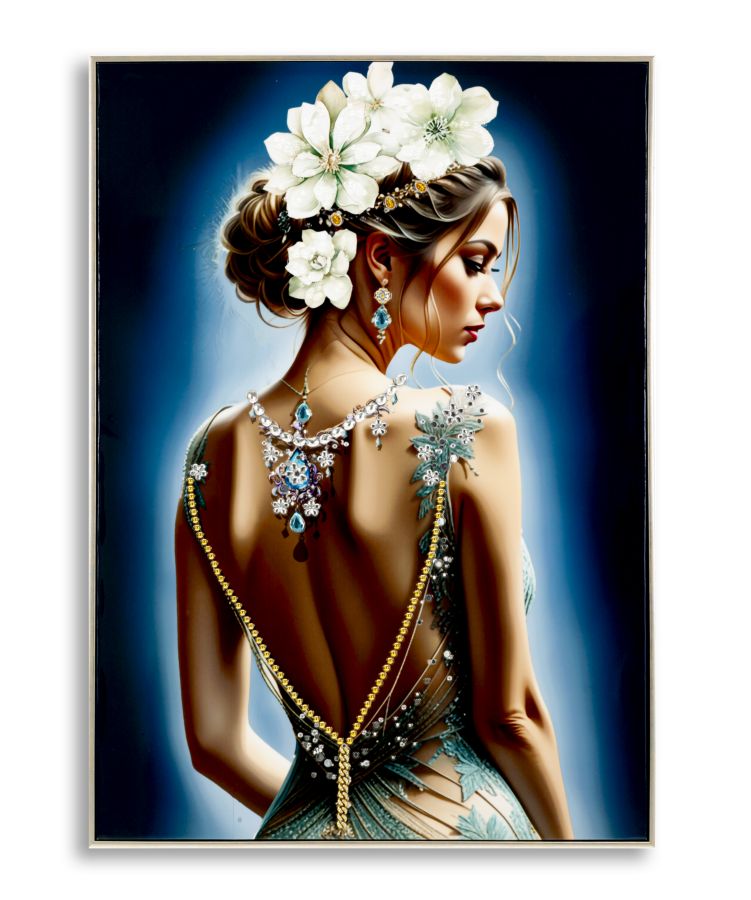 LACQUERED CANVAS ISABEL WITH FRAME -H- CM 72X4X102