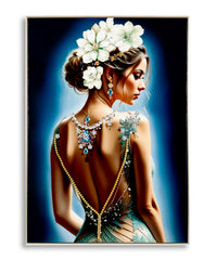 LACQUERED CANVAS ISABEL WITH FRAME -H- CM 72X4X102
