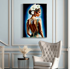 LACQUERED CANVAS ISABEL WITH FRAME -H- CM 72X4X102