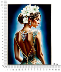 LACQUERED CANVAS ISABEL WITH FRAME -H- CM 72X4X102