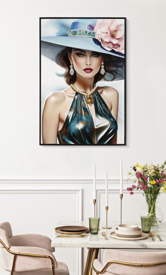 PAINTING ON CANVAS LACQUERED PAM WITH FRAME -A- CM 62X4X92