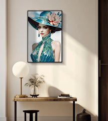 PAINTING ON CANVAS LACQUERED PAM WITH FRAME -B- CM 62X4X92