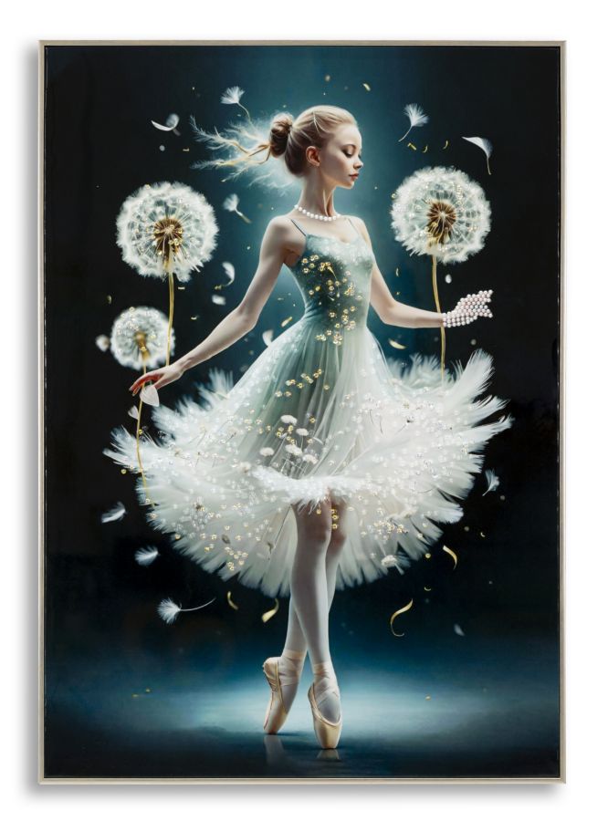 PAINTING ON CANVAS DANCING LACQUERED WITH FRAME -A- CM 72X4X102 