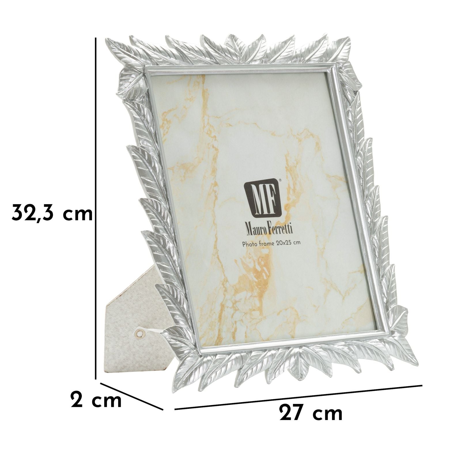 LEAVY FRAME SILVER CM 27X2X32,3 (INTERNAL MEASURE CM 20X25) _x000D_
