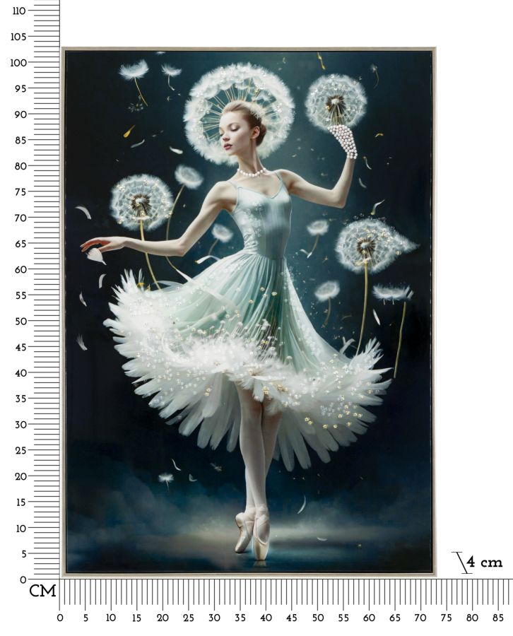 PAINTING ON CANVAS DANCING LACQUERED WITH FRAME -B- CM 72X4X102 