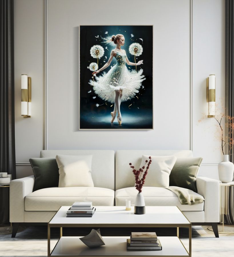 PAINTING ON CANVAS DANCING LACQUERED WITH FRAME -A- CM 72X4X102 