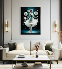 PAINTING ON CANVAS DANCING LACQUERED WITH FRAME -A- CM 72X4X102 