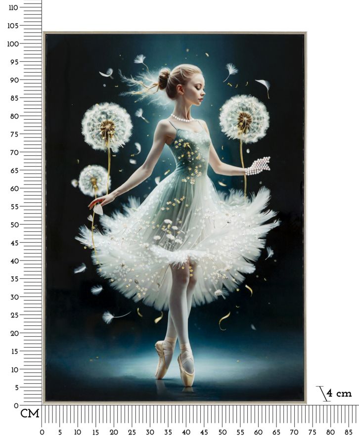 PAINTING ON CANVAS DANCING LACQUERED WITH FRAME -A- CM 72X4X102 