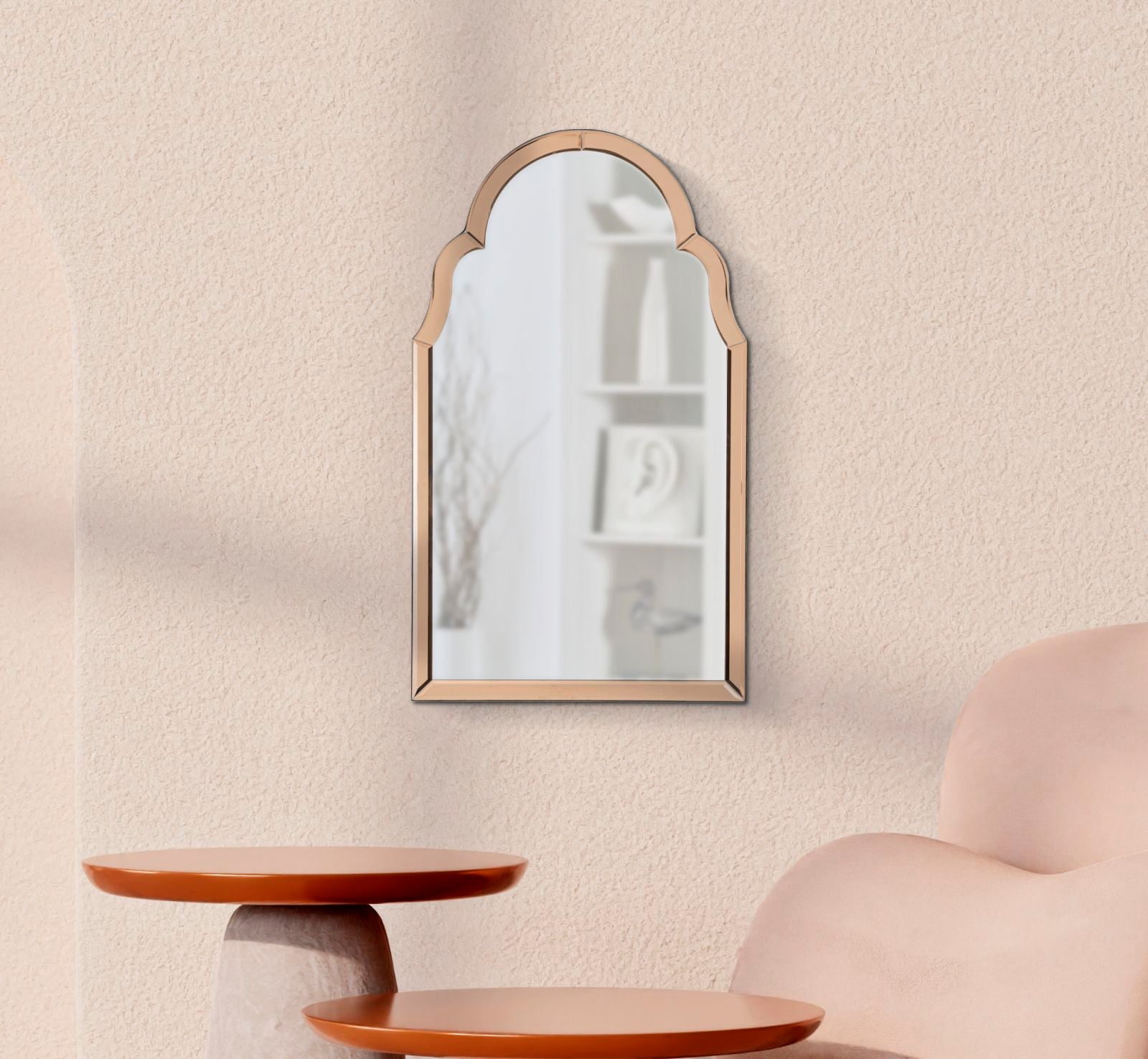 TANGIER WALL MIRROR PINK CM 47X1X80 ( INSIDE MIRROR SIZE CM 41X74)