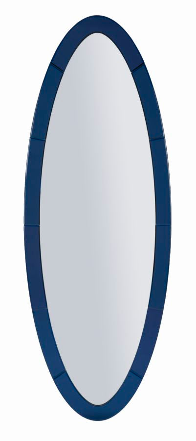 OSLO BLUE WALL MIRROR CM 55X2X150 ( INSIDE MIRROR SIZE CM 42,5x137,5)