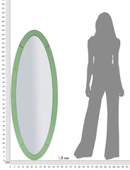 OSLO WALL MIRROR GREEN CM 55X2X150 ( INSIDE MIRROR SIZE CM 42,5x137,5)
