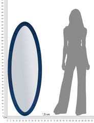 OSLO BLUE WALL MIRROR CM 55X2X150 ( INSIDE MIRROR SIZE CM 42,5x137,5)