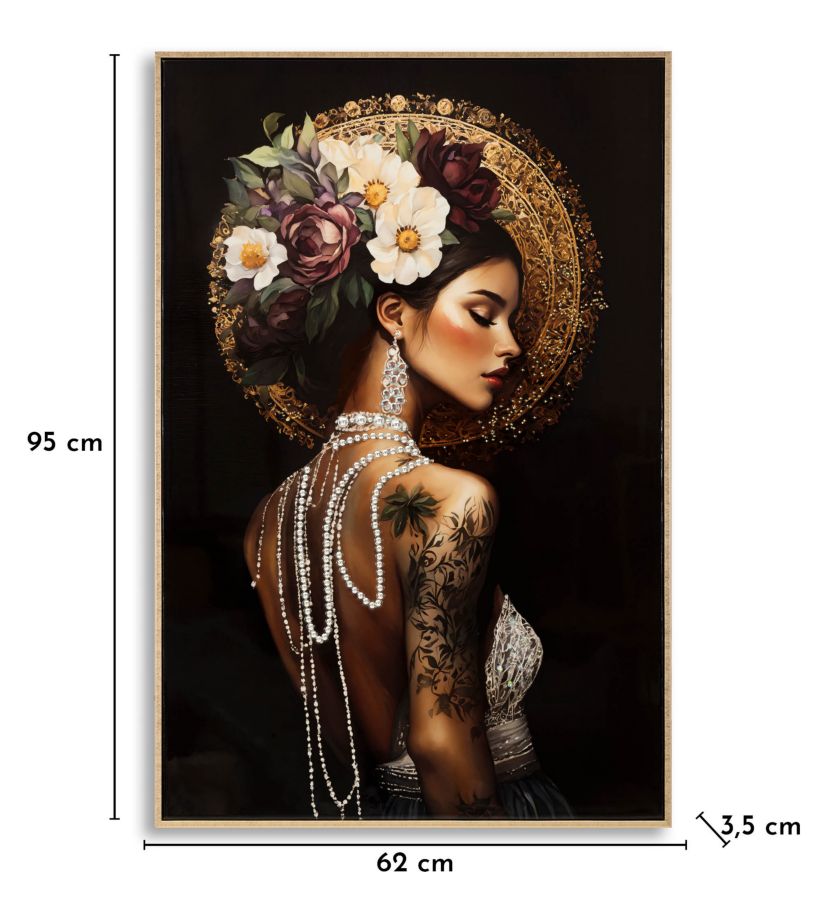PRINTING ON CANVAS PERSIAN LAQUARED WITH FRAME-A- CM 62X3,5X92