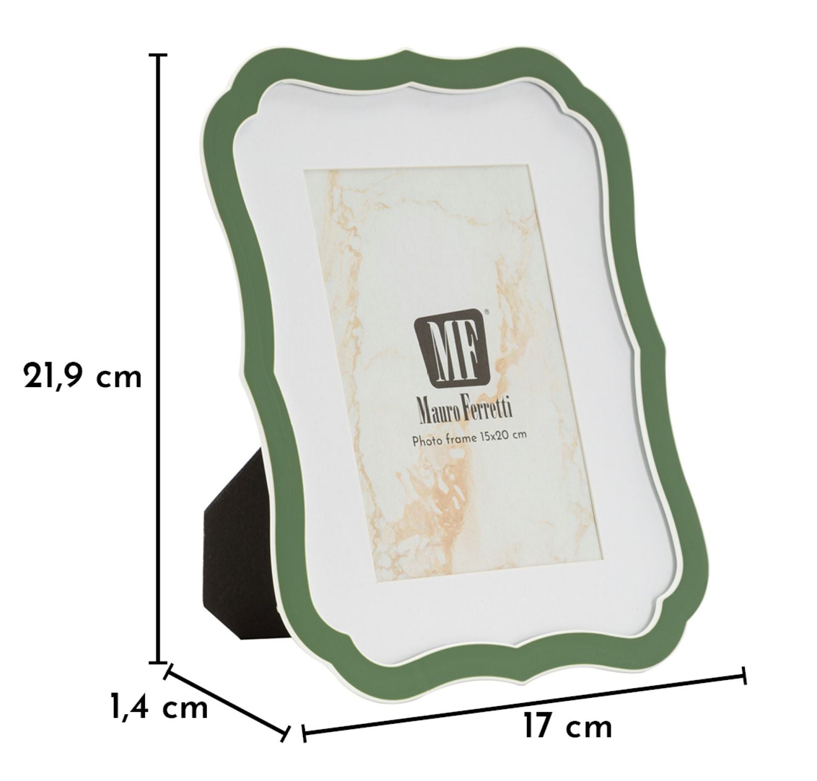 PHOTO FRAME MARGOT GREEN CM 17X1,4X21,9 (INSIDE SIZE CM 15X20)